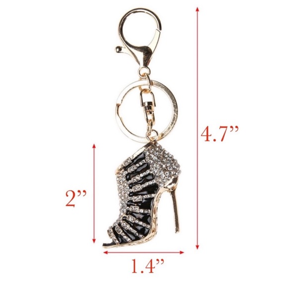 Multicolor 3D High Heel Crystal Shoe Keychain Charm - Picture 16 of 16